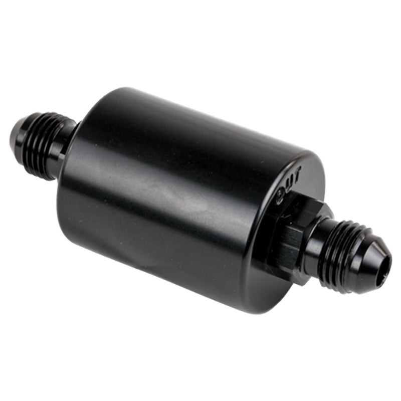 BILLET SPECIALTIES In Line Fuel Filter -6AN Ends Black BLK42230