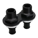 BILLET SPECIALTIES Heat Bulkhead Push On 2-Port Black BLK66825