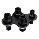 BILLET SPECIALTIES A/C & Heat Bulkhead Push On 4-Port Black BLK66925