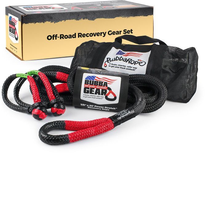BUBBA ROPE Truck Recovery Gear Set 7/8in x 30ft Black/Red 176880RDG