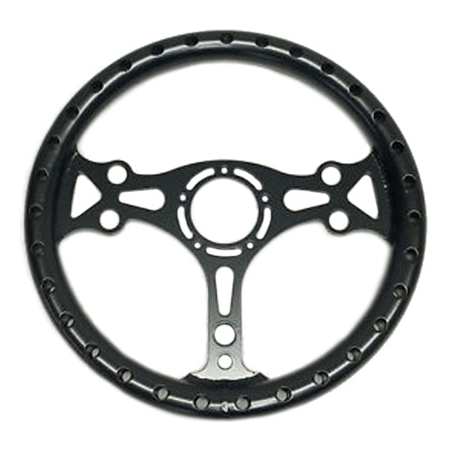 CHASSIS ENGINEERING 13in Black Alum. Dished Steering Wheel C/E2741