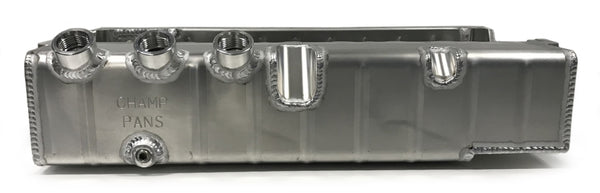 CHAMP PANS SBC Alum. DS Oil Pan 3 O-Ring Ports 4.25 Deep PRO172R3A