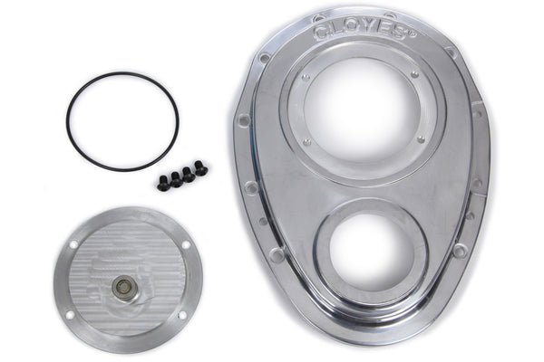 CLOYES Aluminum Timing Cover - SBC w/BBC Snout 2pc. 9-229