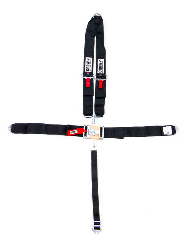 CROW SAFETY GEAR 5-Pt Harness Big Latch Blk Bolt In V Type 11084A