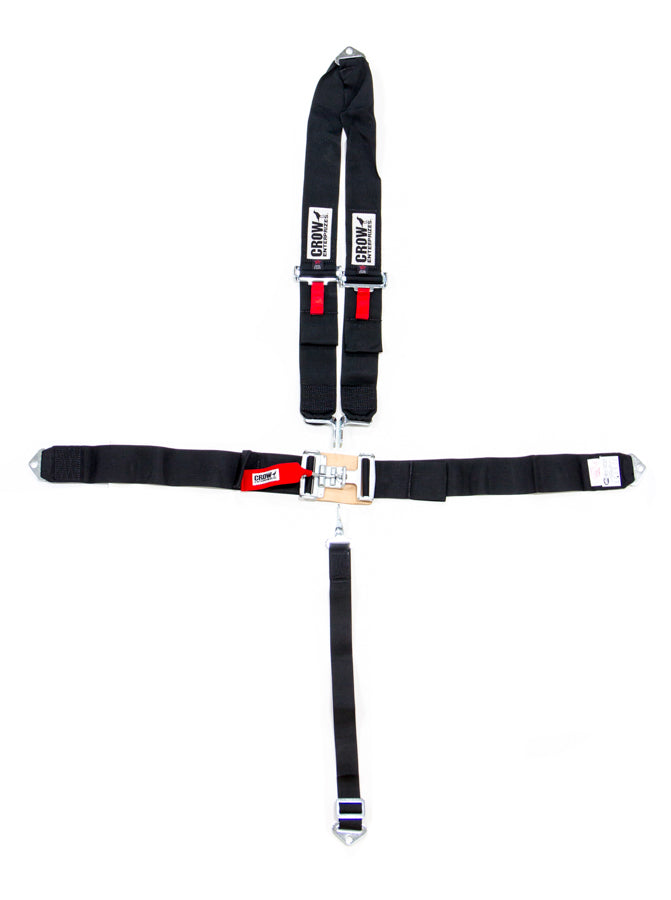 CROW SAFETY GEAR 5-Pt Harness Big Latch Blk Bolt In V Type 11084A