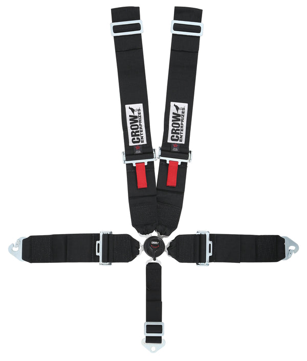 CROW SAFETY GEAR Kam Lock Lap Belt 5-Way Black Floor Mount 11144