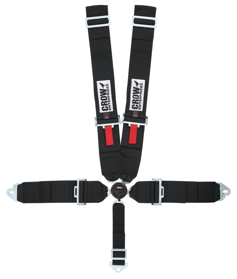 CROW SAFETY GEAR Kam Lock Lap Belt 5-Way Black Floor Mount 11144
