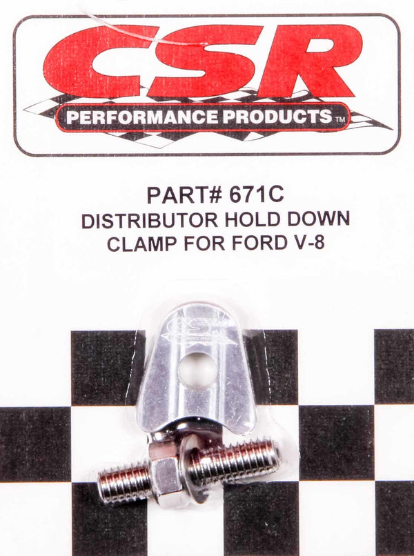 CSR PERFORMANCE Ford V8 Distributor Hold Down Clamp - Clear 671C