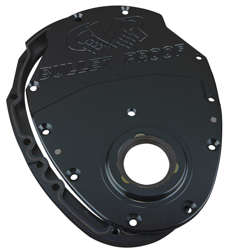 CVR PERFORMANCE SBC Billet Timing Cover 2-Piece - Black Anodized TC2350BK