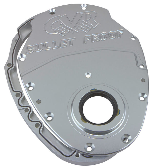 CVR PERFORMANCE SBC Billet Timing Cover 2-Piece - Clear Anodized TC2350CL