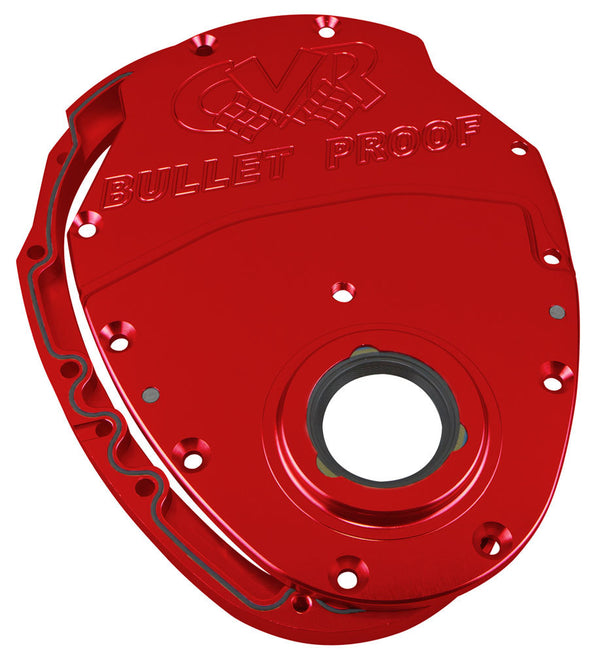 CVR PERFORMANCE SBC Billet Timing Cover 2-Piece Red TC2350R