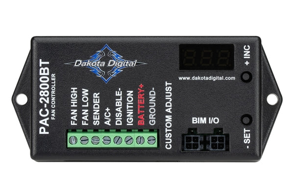 DAKOTA DIGITAL Programmable Fan Control ler w/One 70 Amp Relay PAC-2800BT