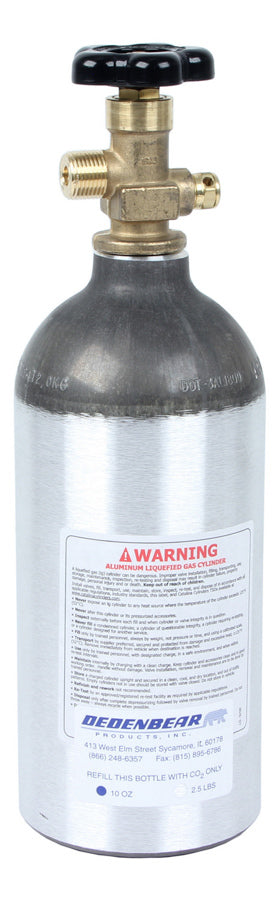 DEDENBEAR 2.5lb. CO2 Bottle w/Valve AB25V