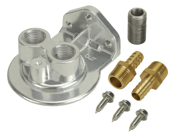 DERALE Single Mount Oil Filter Mount Ports Up 13005