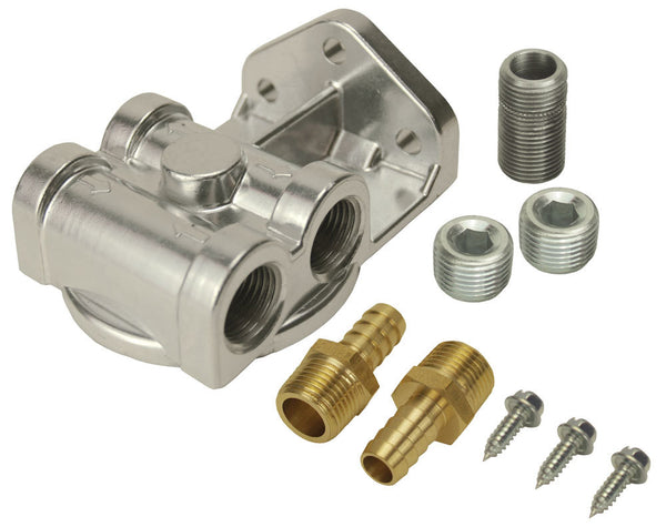 DERALE Single Mount Oil Filter Mount Side Ports 15709