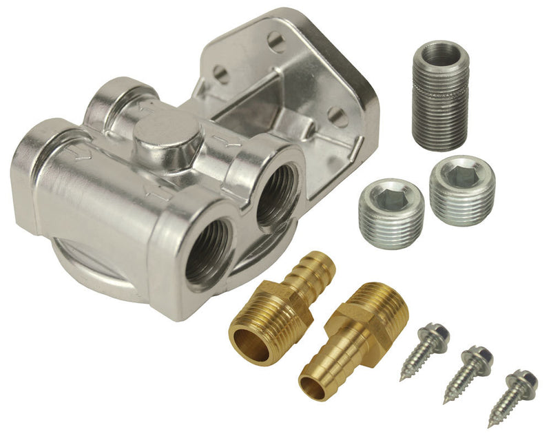 DERALE Single Mount Oil Filter Mount Side Ports 15709