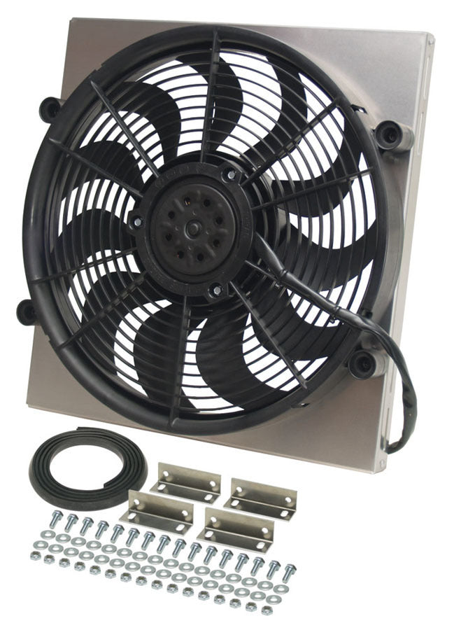 DERALE RAD Fan w/Alum Shroud Assembly 16816