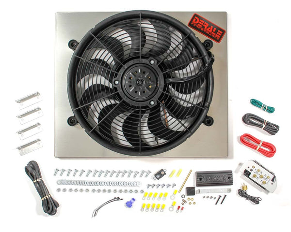 DERALE PWM Single RAD Fan/ Aluminum Shroud Assembly 66821