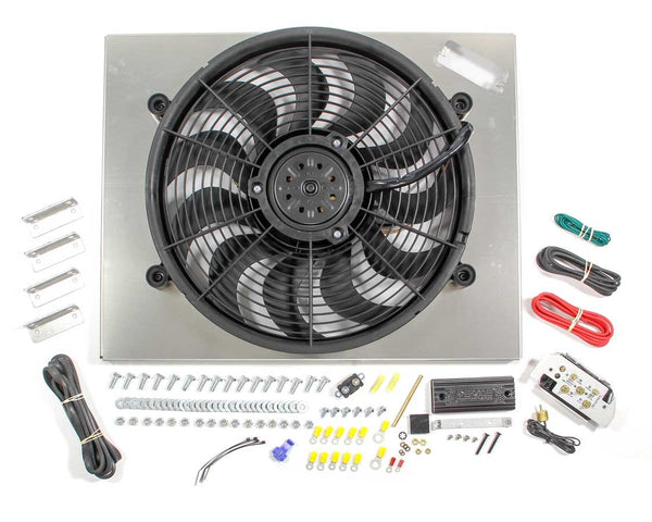 DERALE PWM Single RAD Fan/ Aluminum Shroud Assembly 66822