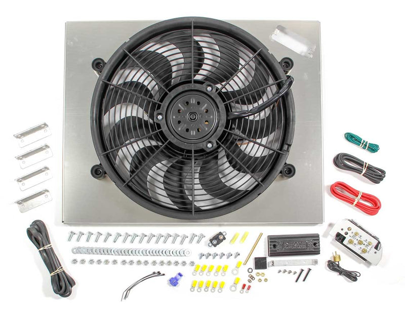 DERALE PWM Single RAD Fan/ Aluminum Shroud Assembly 66822