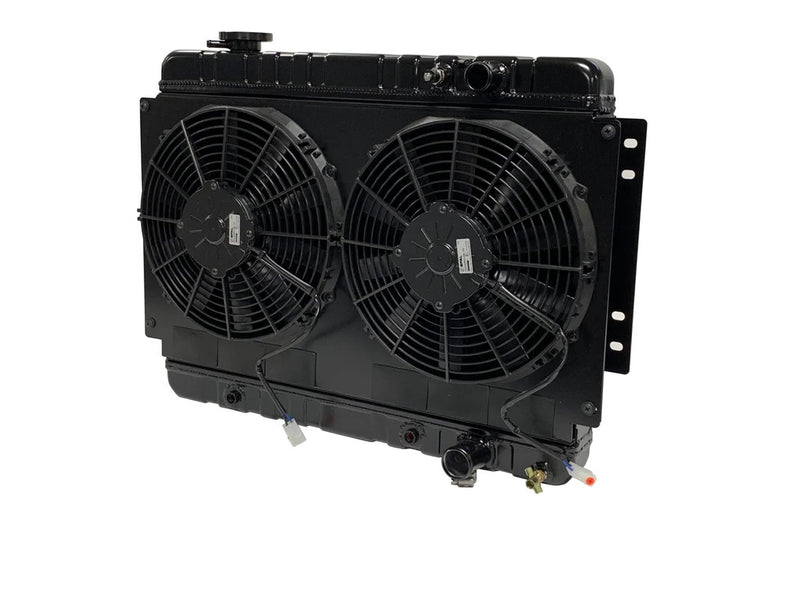 DEWITTS RADIATOR Radiator w/fans Chevelle 64-67 LS Man Trans Blk 32-6239002A