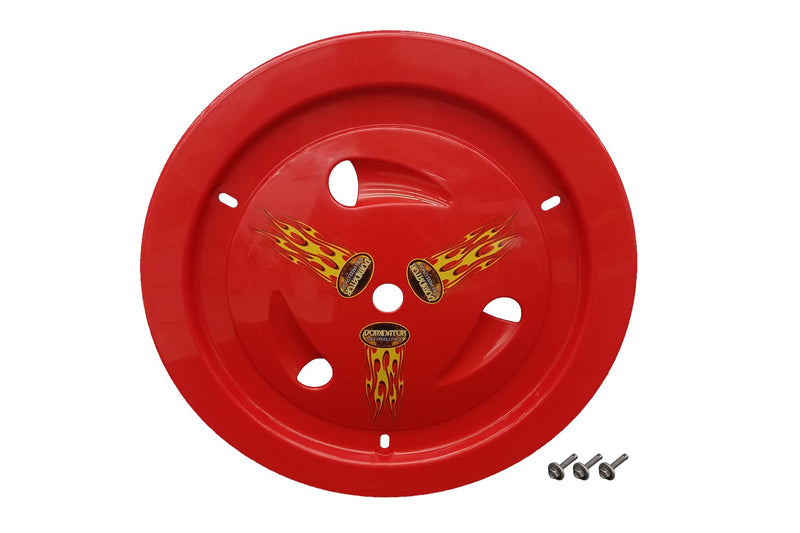 DOMINATOR RACE PRODUCTS Wheel Cover Bolt-On Red Real Style 1007-B-RD