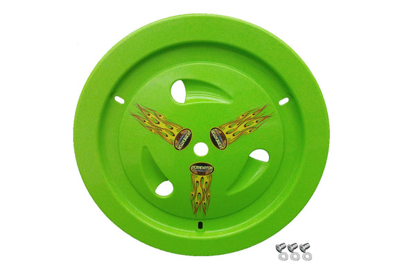DOMINATOR RACE PRODUCTS Wheel Cover Dzus-On Xtr Green Real Style 1007-D-XG