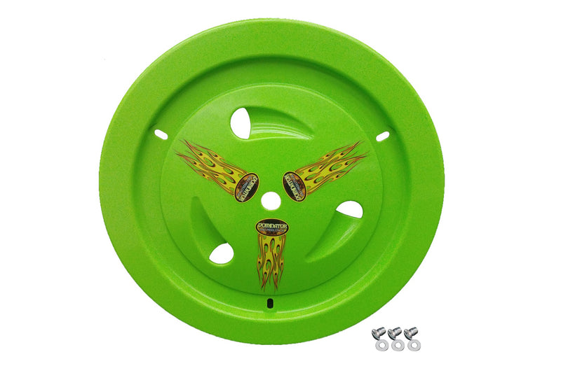DOMINATOR RACE PRODUCTS Wheel Cover Dzus-On Xtr Green Real Style 1007-D-XG