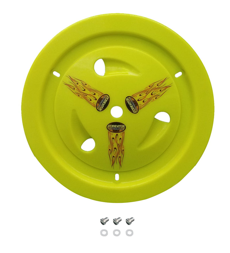DOMINATOR RACE PRODUCTS Wheel Cover Dzus-On Fluo Yellow 1013-D-FLOYE
