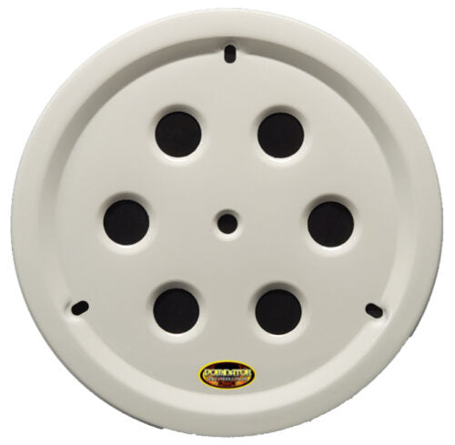 DOMINATOR RACE PRODUCTS Wheel Cover Hole Vent Alum Bolt 15in White 1032-B-WH