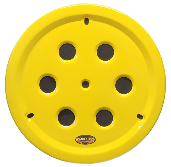 DOMINATOR RACE PRODUCTS Wheel Cover Hole Vent Alum Bolt 15in Yellow 1032-B-YE