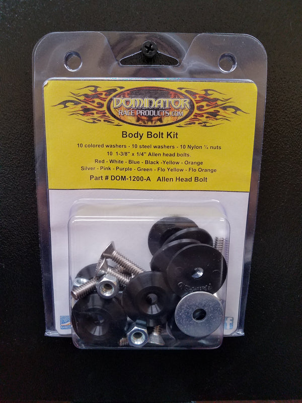 DOMINATOR RACE PRODUCTS Body Bolt Kit Black Allen Head 1200-A-BK