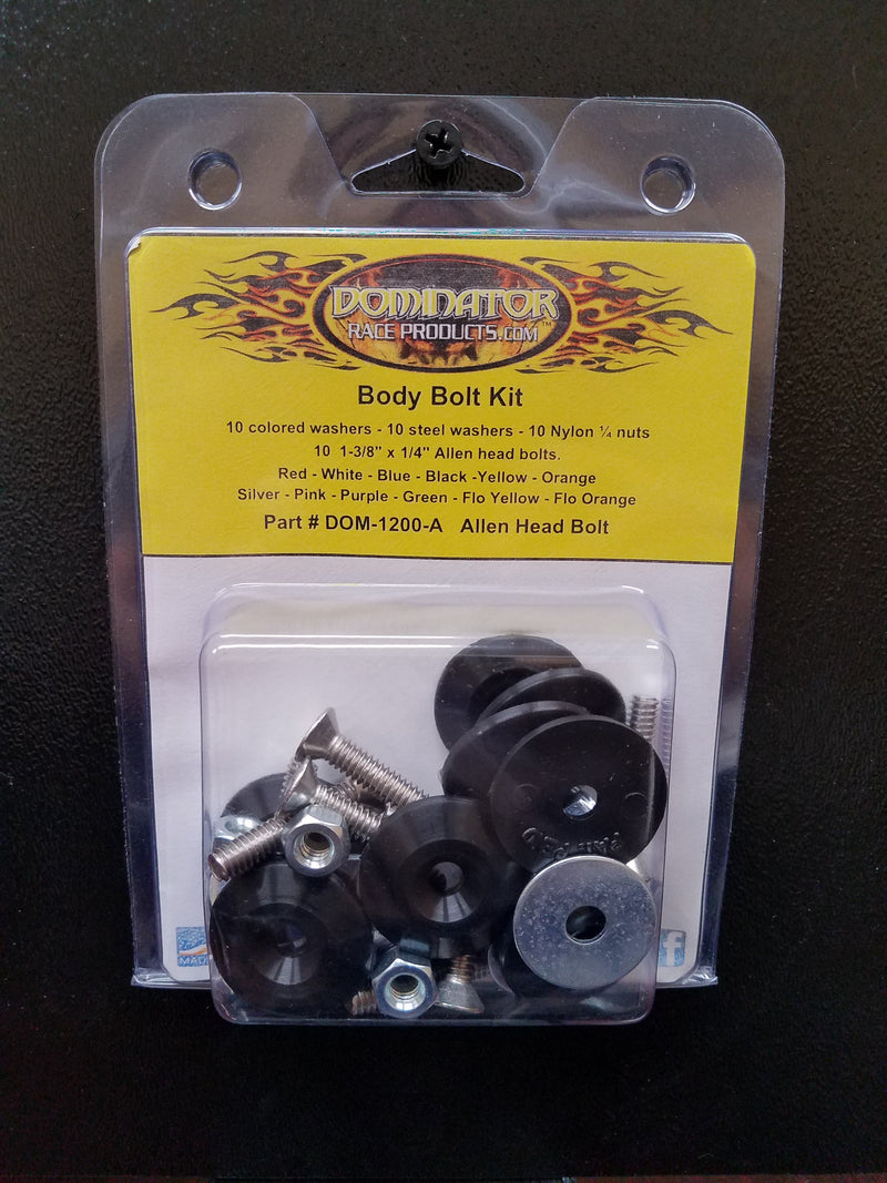DOMINATOR RACE PRODUCTS Body Bolt Kit Black Allen Head 1200-A-BK