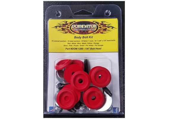 DOMINATOR RACE PRODUCTS Body Bolt Kit Red Hex Head 1200-B-RD