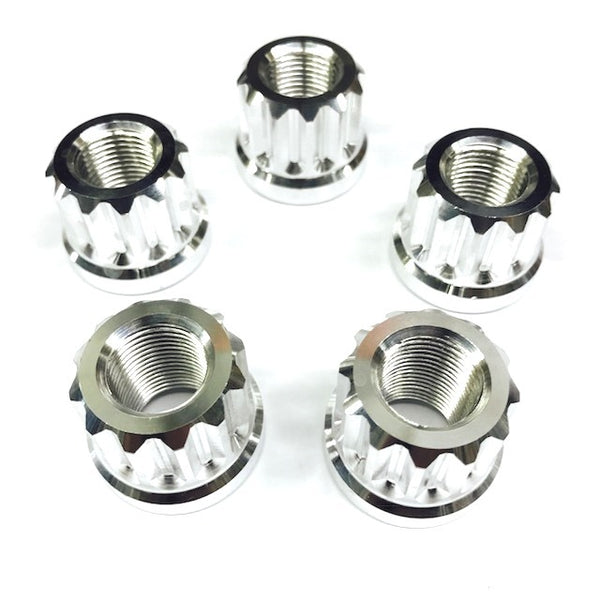 DRAG RACE SOLUTIONS Billet Aluminum 12pt Lug Nuts 5/8in Polished 5pk 7505-625P