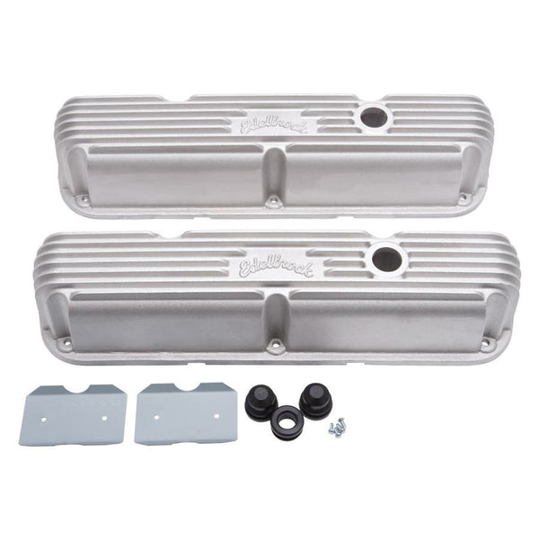 EDELBROCK Valve Cover Kit Classic Finned SBM LA 41769