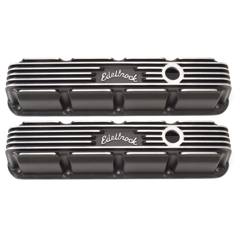 EDELBROCK SBM Classic Finned V/C's - Black 41773