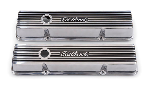 EDELBROCK Valve Cover Kit Elite II Series SBC Short 4262