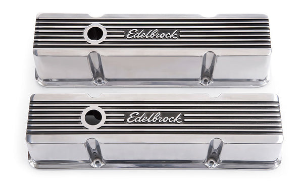 EDELBROCK Valve Cover Kit Elite II Series SBC Tall 4263