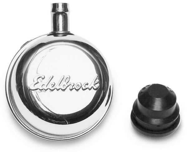 EDELBROCK Round Breather w/90 Deg. Nipple 4410