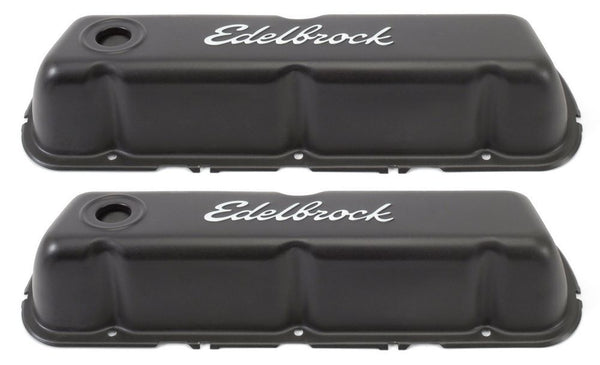 EDELBROCK Valve Cover Kit SBF Signature Series Black 4603