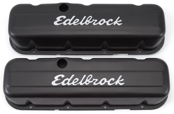 EDELBROCK Signature Series Valve Covers - BBC Tall Black 4683