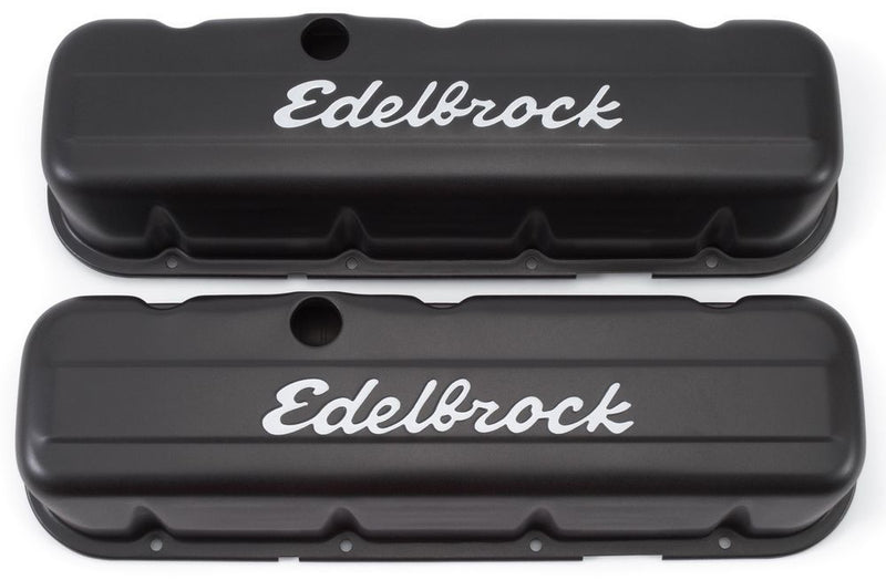 EDELBROCK Signature Series Valve Covers - BBC Tall Black 4683