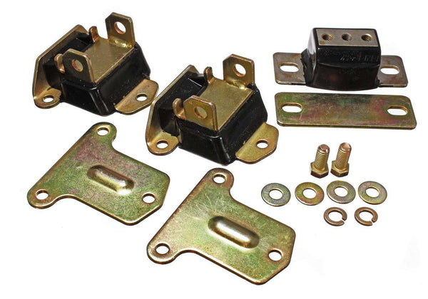 ENERGY SUSPENSION Chevy V8 Motor/Trans Mnt Kit Zinc Finish Black 3.1122G
