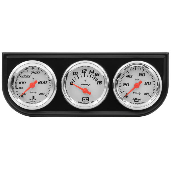 EQUUS 1-1/2 Dia Triple Gauge Set w/Black Panel E5100