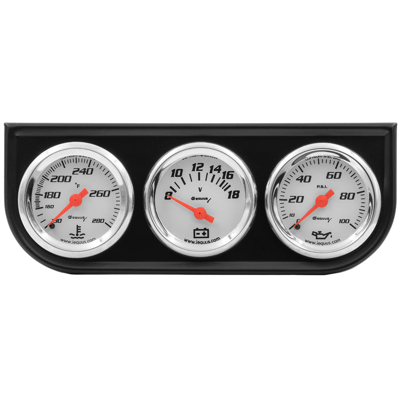 EQUUS 1-1/2 Dia Triple Gauge Set w/Black Panel E5100