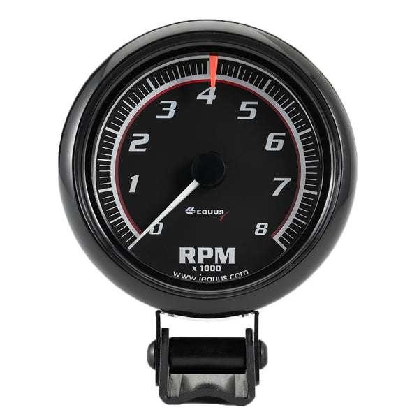 EQUUS 2-1/2 Dia Tachometer 8000 RPM Black Dial E6086
