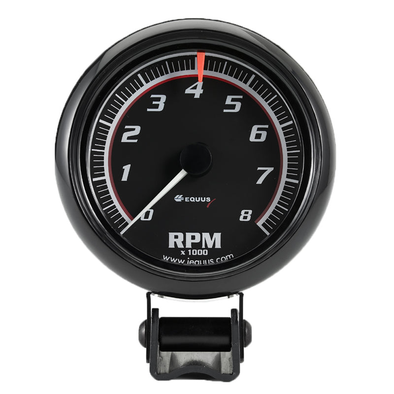 EQUUS 2-1/2 Dia Tachometer 8000 RPM Black Dial E6086