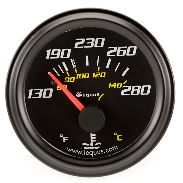 EQUUS 2.0 Dia Water Temp Gauge Black 130-280 E6232