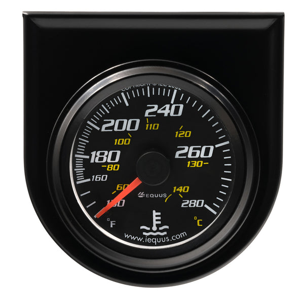 EQUUS 2.0 Dia Water Temp Gauge Black 130-280 E6242